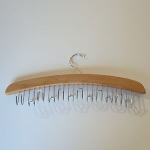 12 Hook Wooden Space Saver Hanger Belts Ties Organizer
